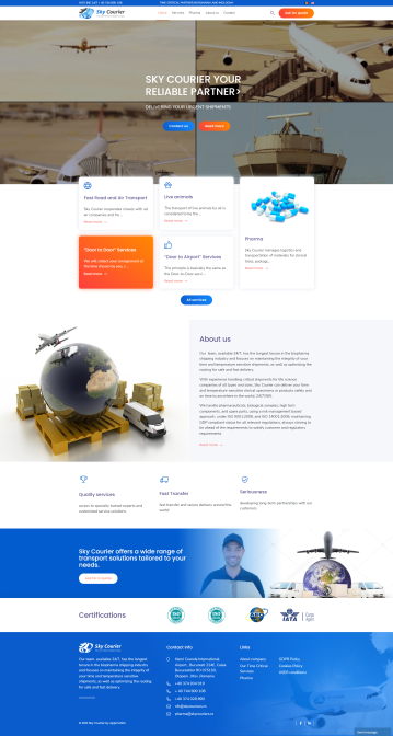 Sky Courier - Company presentation website for transportation services